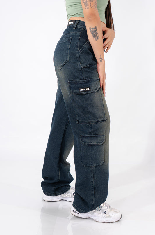 JEANS CARGO ARTEMIZA AZUL REY