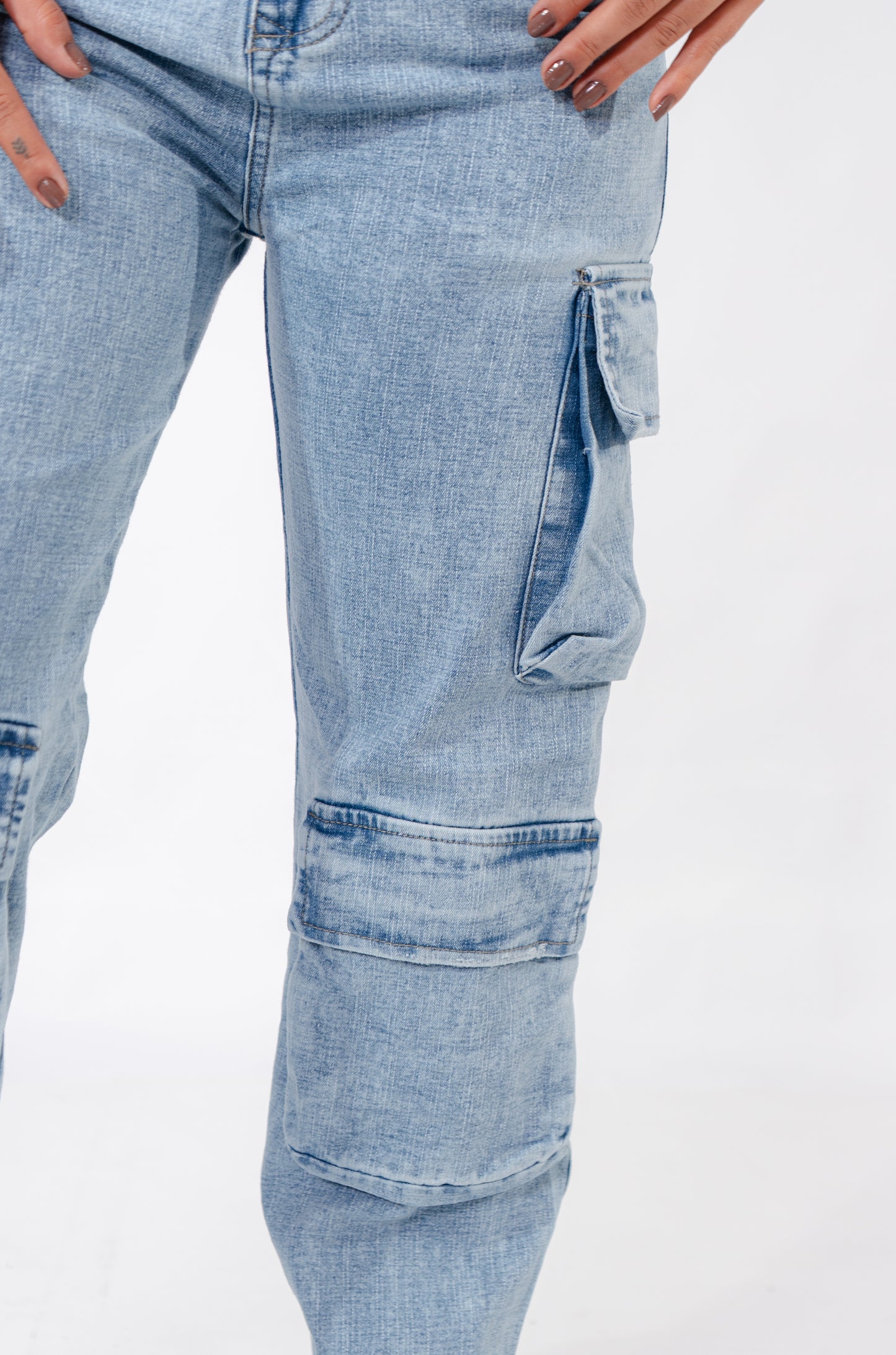 JEANS CARGO AZUL CLARO