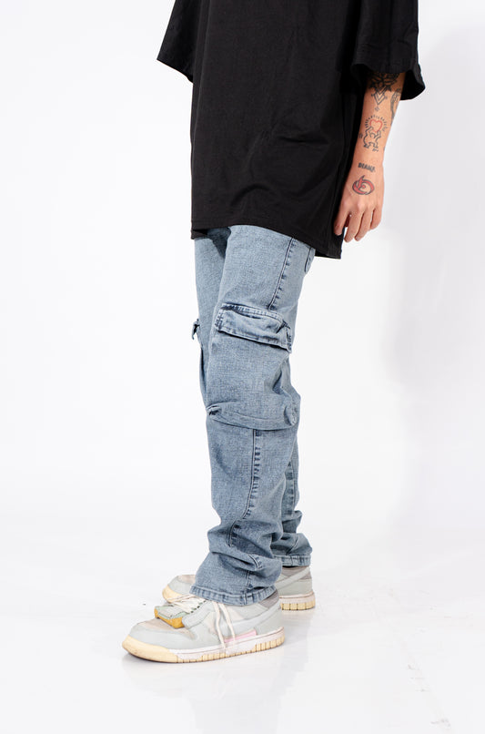 JEANS CARGO GRIS JASPE