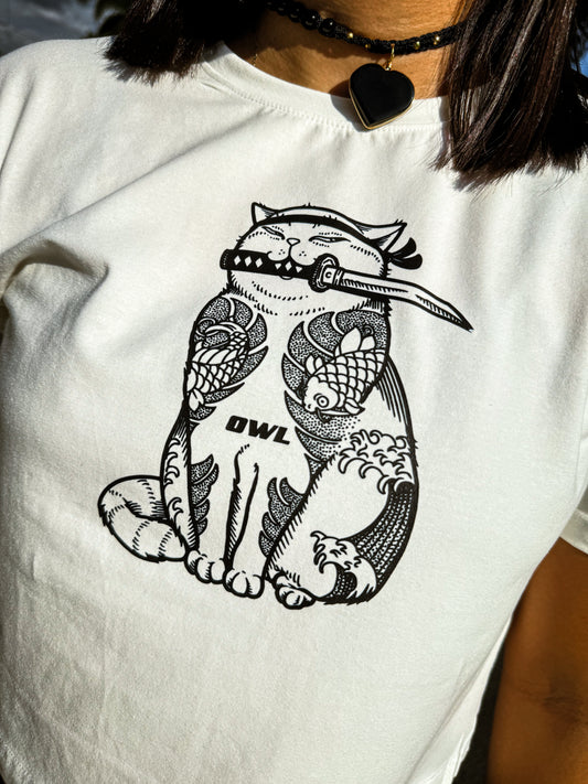 BLUSA CROP TOP GATO YAKUZA