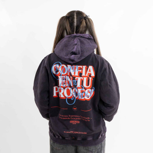 Hoodie  CONFIA MORADO WASH