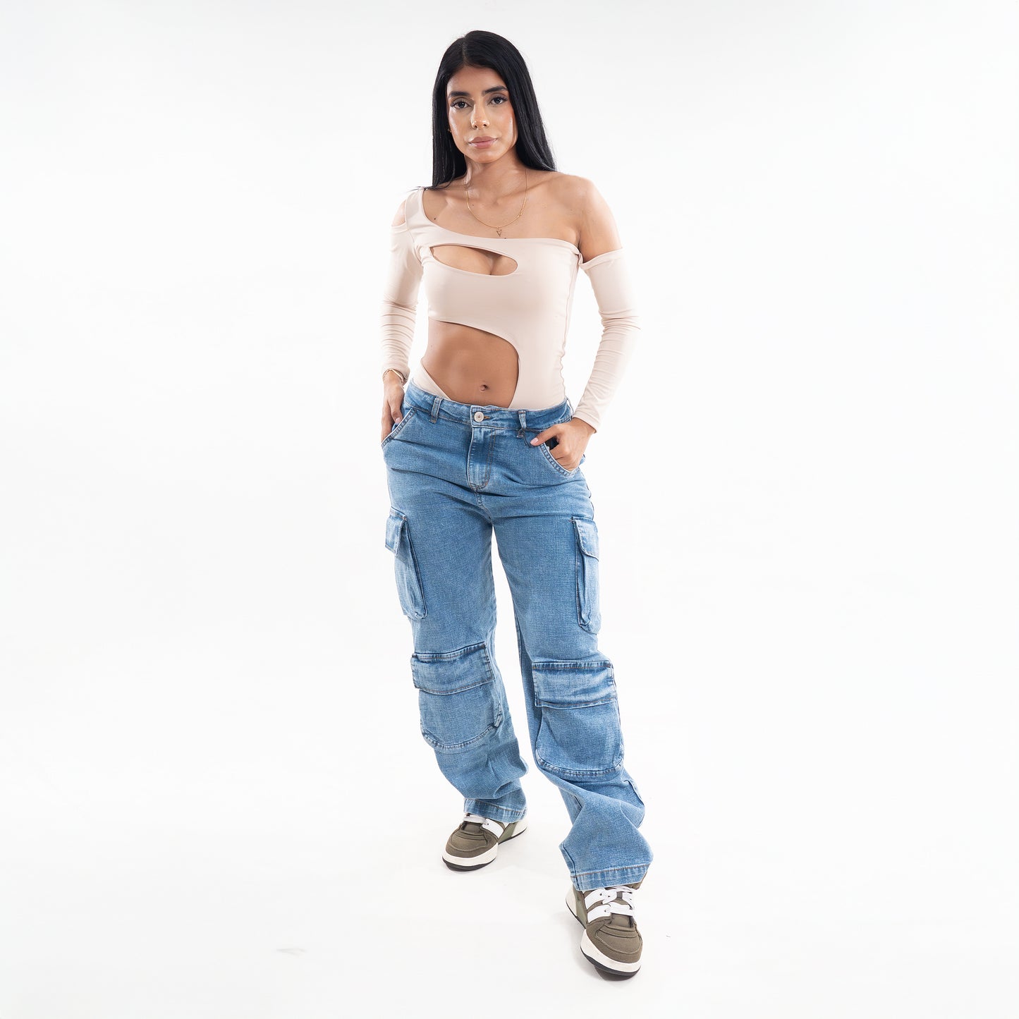 Jean dama CARGO AZUL OSC JASPE