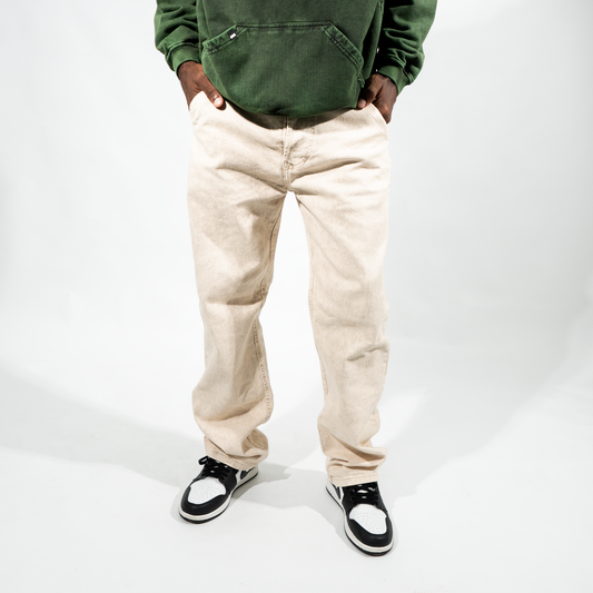 JEANS BAGGY BEIGE CLARO ACID WASH