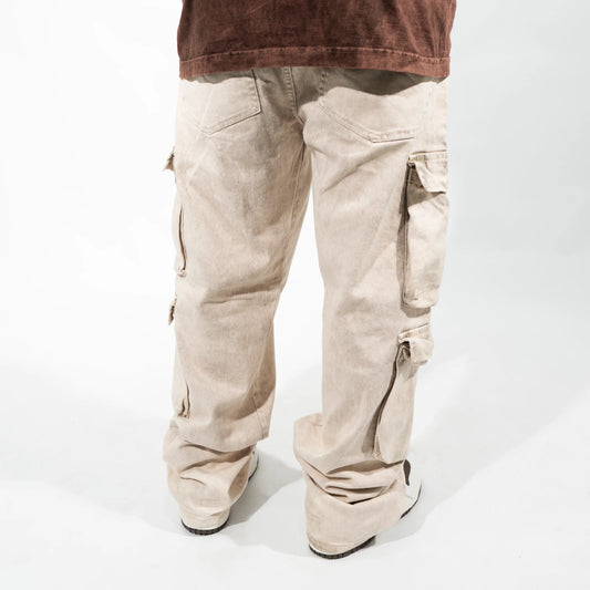JEAN 4 BOLSILLOS BEIGE ACID WASH
