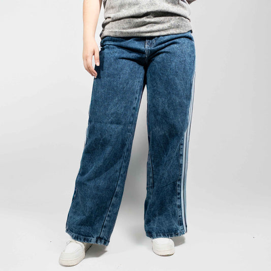 JEANS BAGGY AZUL OSCURO   3 rayas