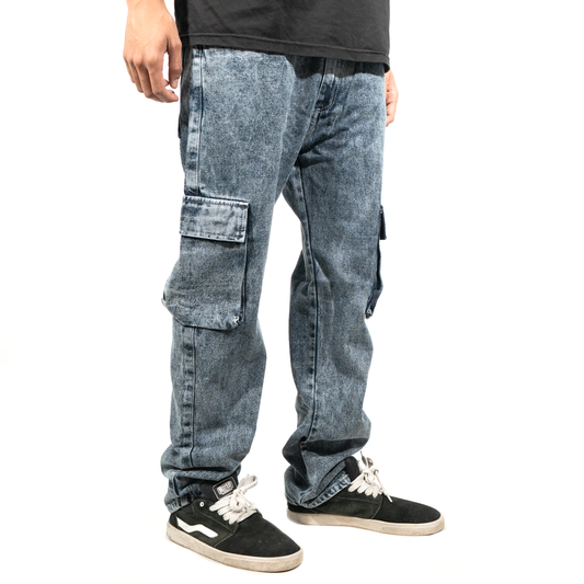 JEANS CARGO GRIS WASH
