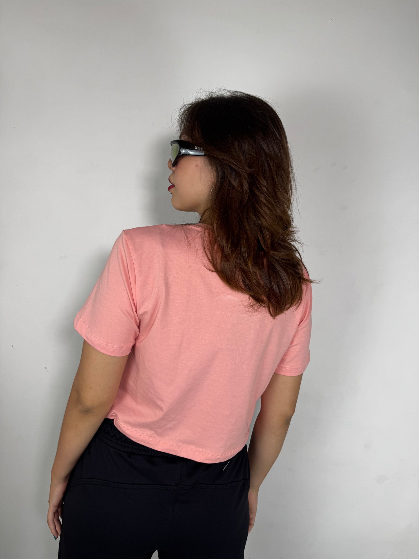 BLUSA CROP OWL clasica salmon DAMA