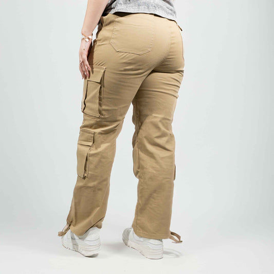 PANTALON CARGO EN DRILL BEIGE