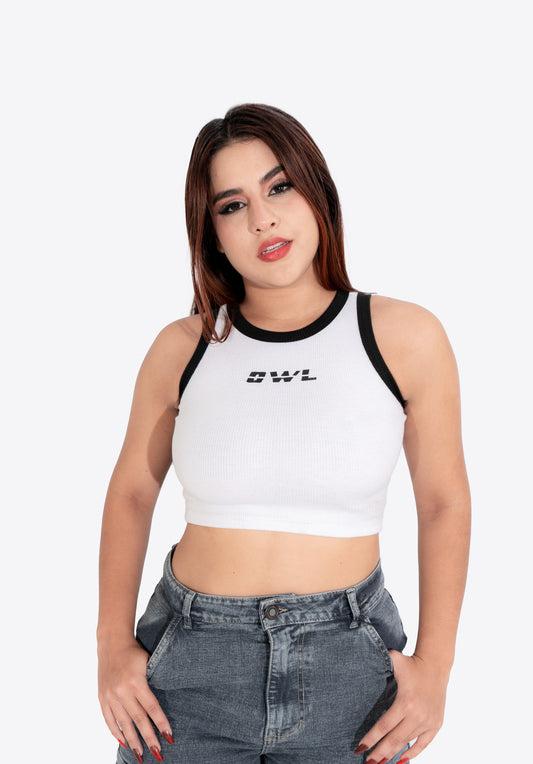 BLUSA CROPTOP OWL clasica sin mangas
