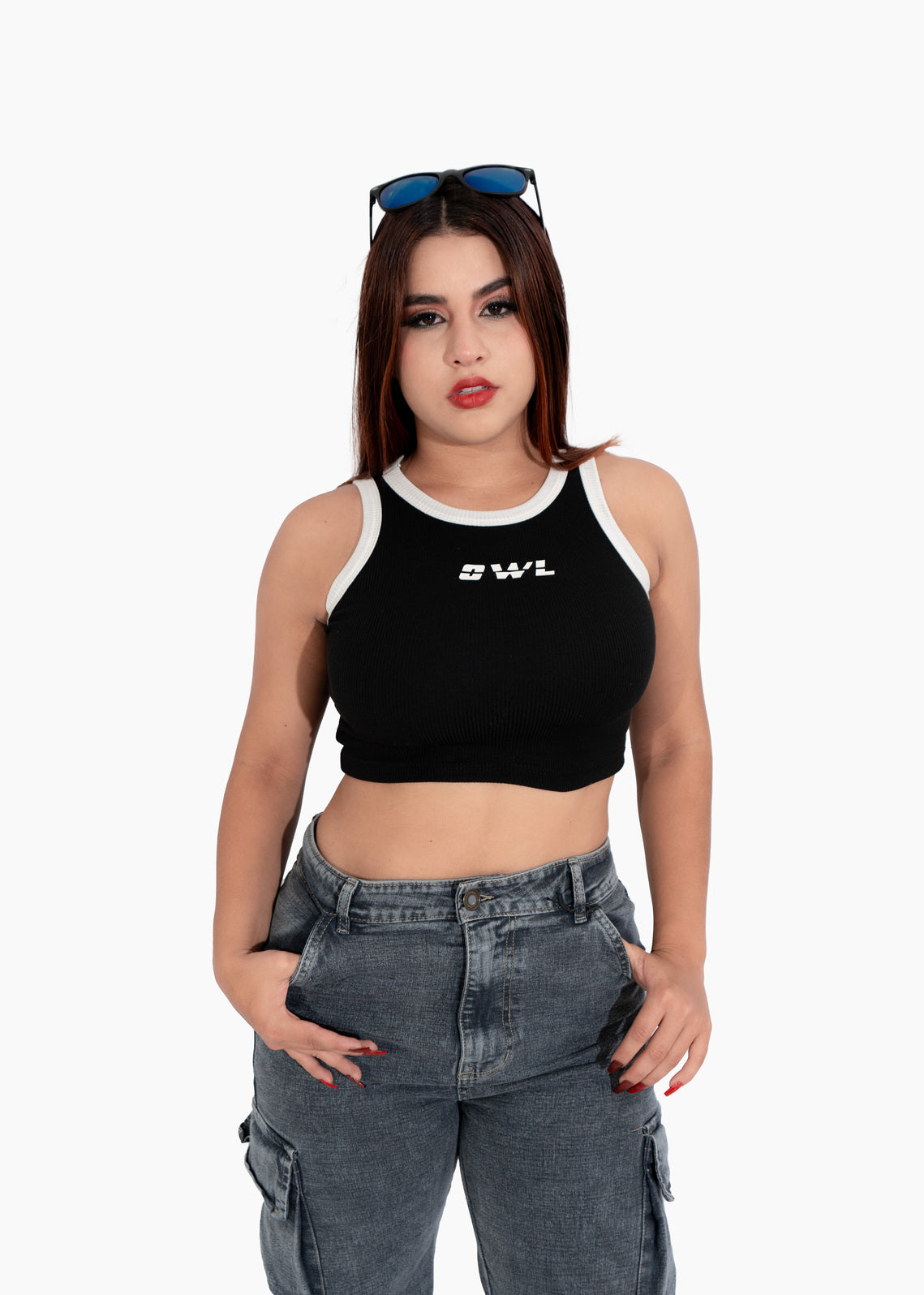 BLUSA CROPTOP OWL clasica sin mangas
