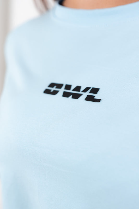 BLUSA CROP OWL clasica azul  DAMA