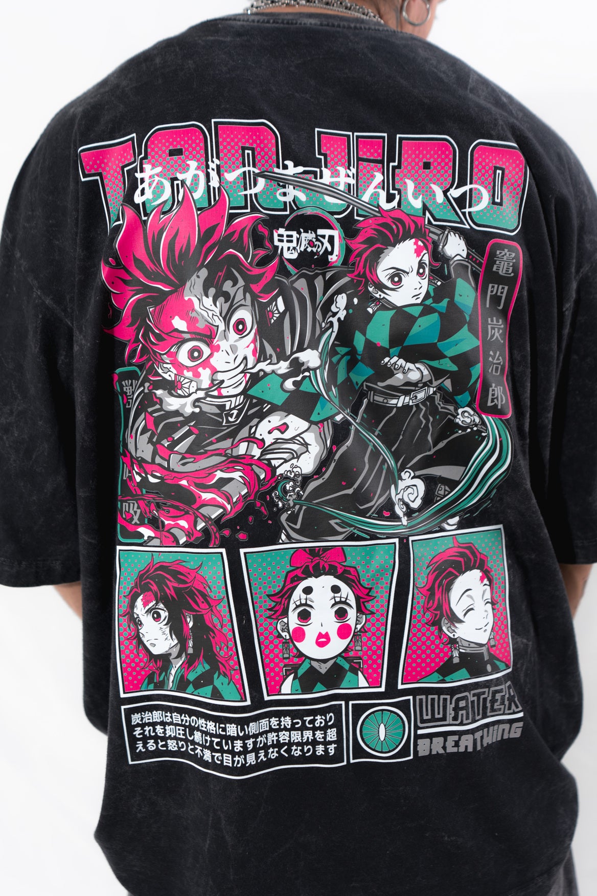 camiseta TANJIRO DEMON - ACID WASH