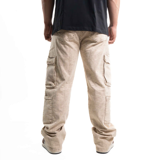 JEAN 4 BOLSILLOS BEIGE ACID WASH