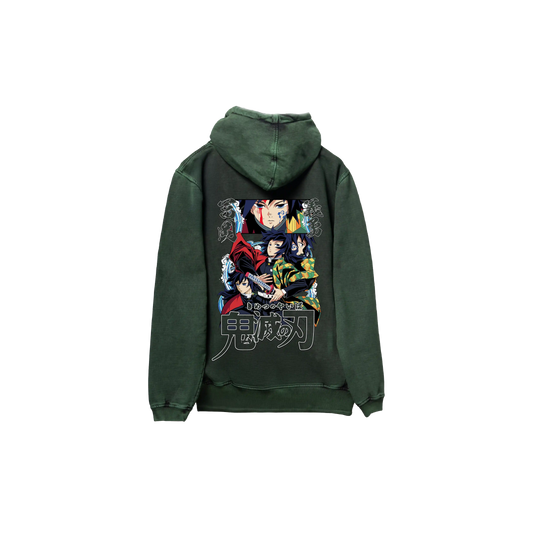 Hoodie TOMIOKA 2 acid wash VERDE