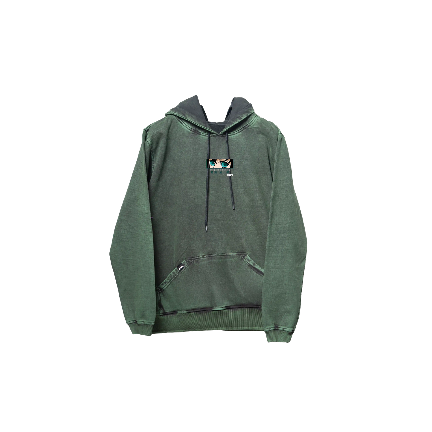 Hoodie TOKITO acid wash VERDE