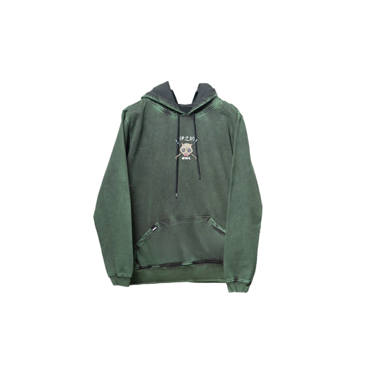 Hoodie INOSUKE 2 acid wash VERDE