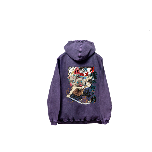 Hoodie INOSUKE 2 Morado wash