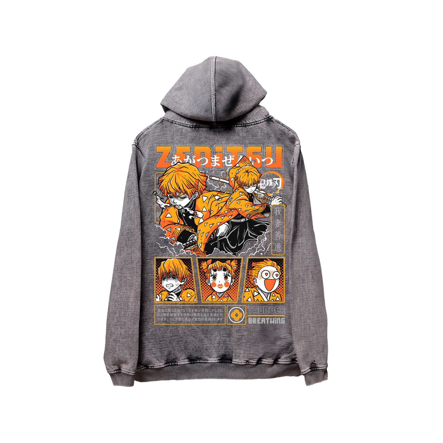Hoodie ZENITSU acid wash