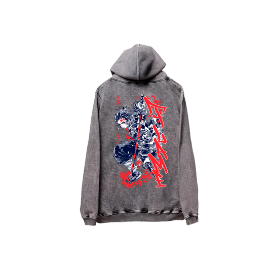 Hoodie TANJIRO 2 acid wash