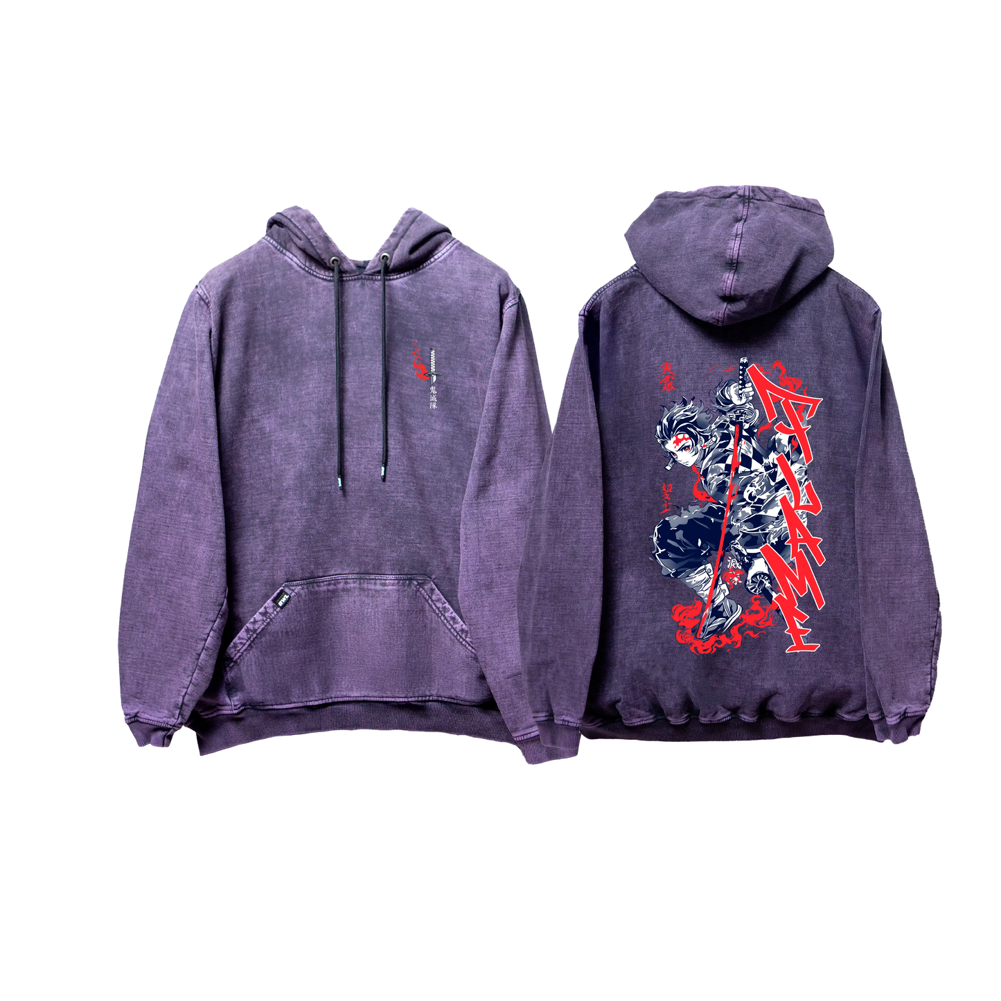 Hoodie TANJIRO 2 Morado wash