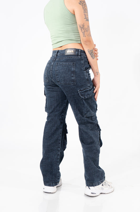 JEAN CARGO AZUL REY