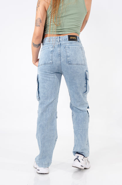 JEANS CARGO AZUL CLARO