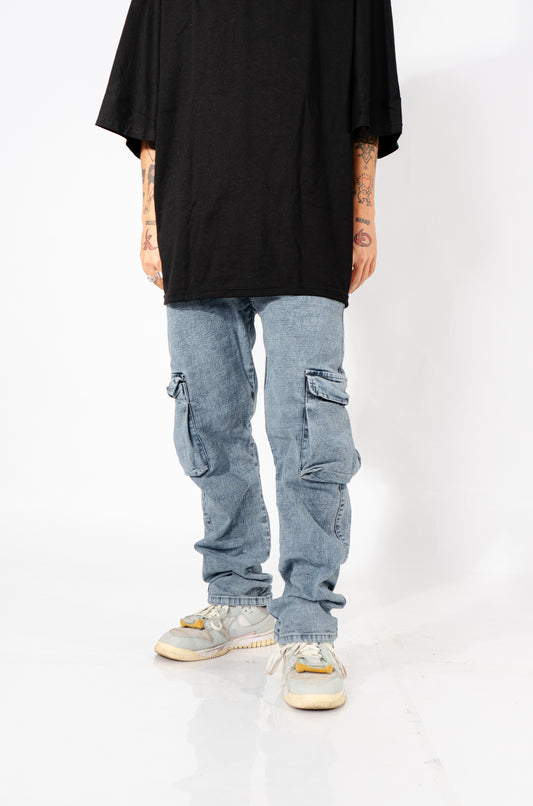 JEANS CARGO GRIS JASPE