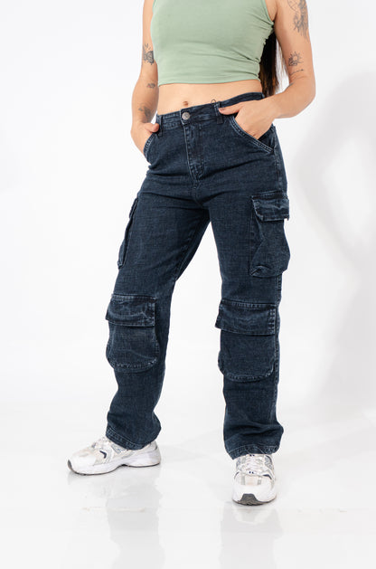 JEAN CARGO AZUL REY