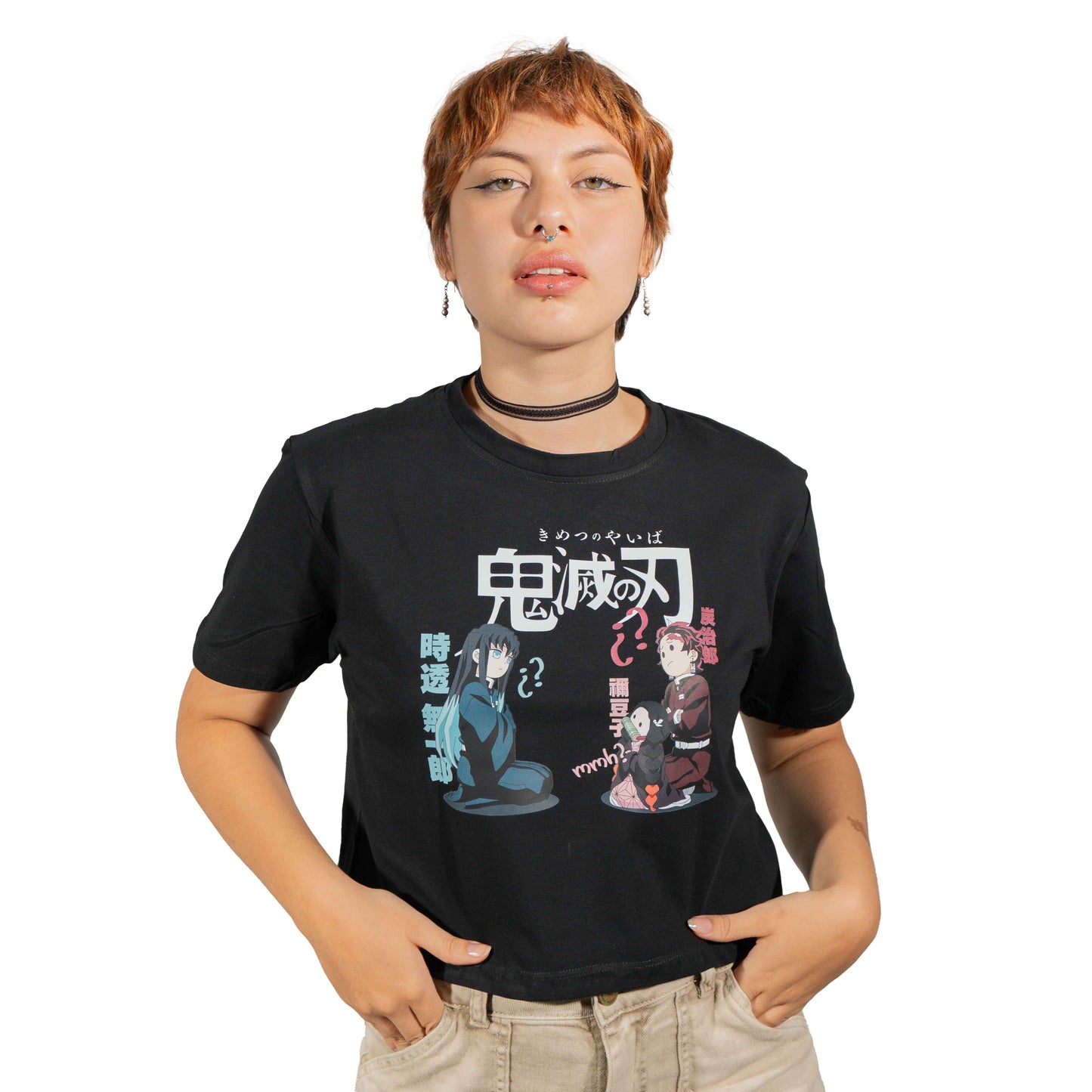 BLUSA CROP TOP TANJIRO ,TOKITO Y NEZUKO