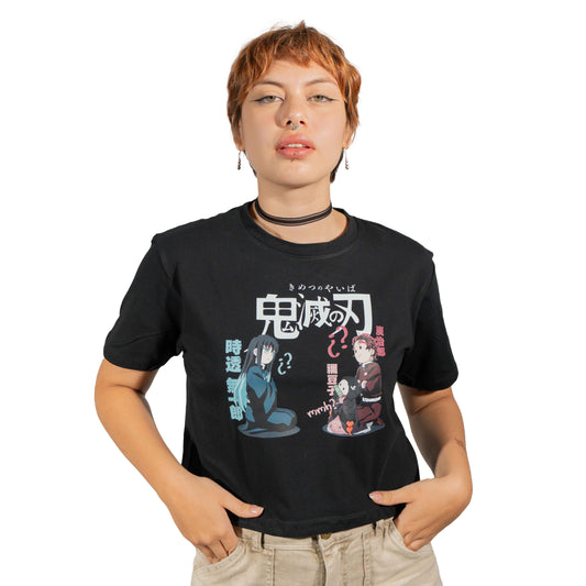 BLUSA CROP TOP TANJIRO ,TOKITO Y NEZUKO