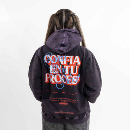 Hoodie  CONFIA MORADO WASH