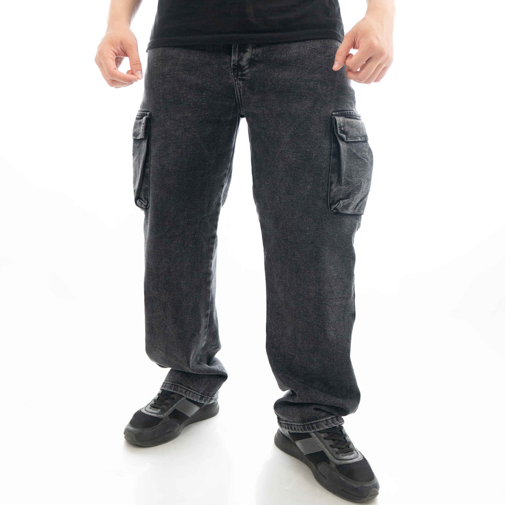 PANTALON CARGO NEGRO WASH