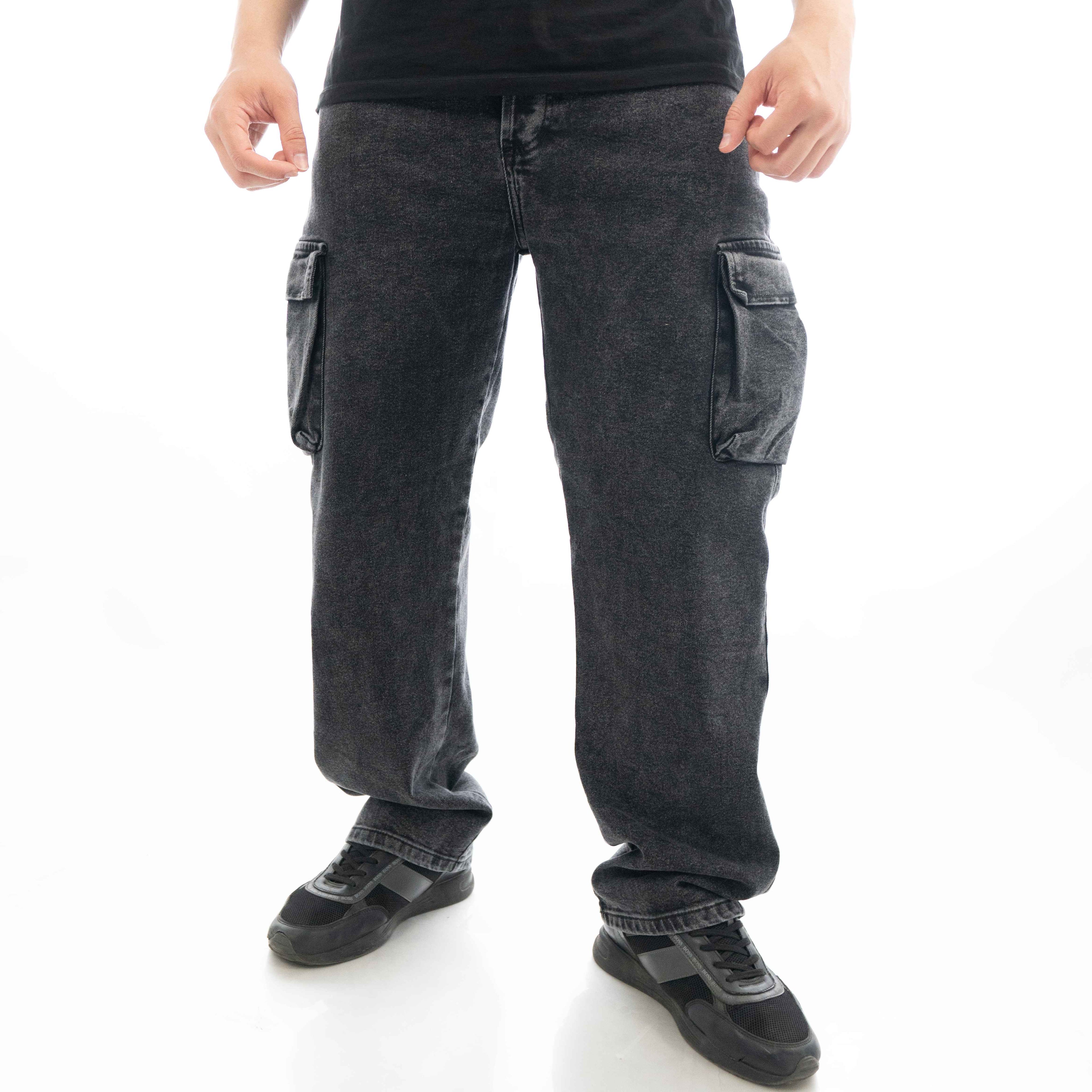 PANTALON CARGO NEGRO WASH
