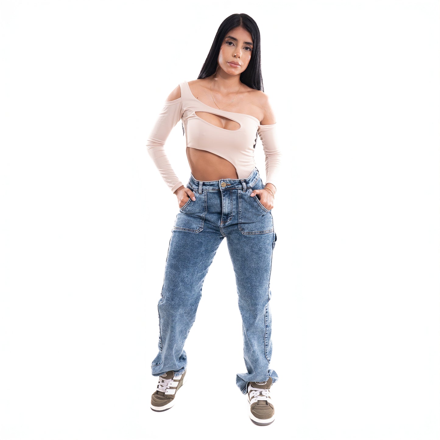 JEAN DAMA CARPINTERO AZUL OSCURO