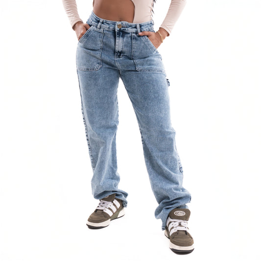 JEAN DAMA CARPINTERO AZUL CLARO