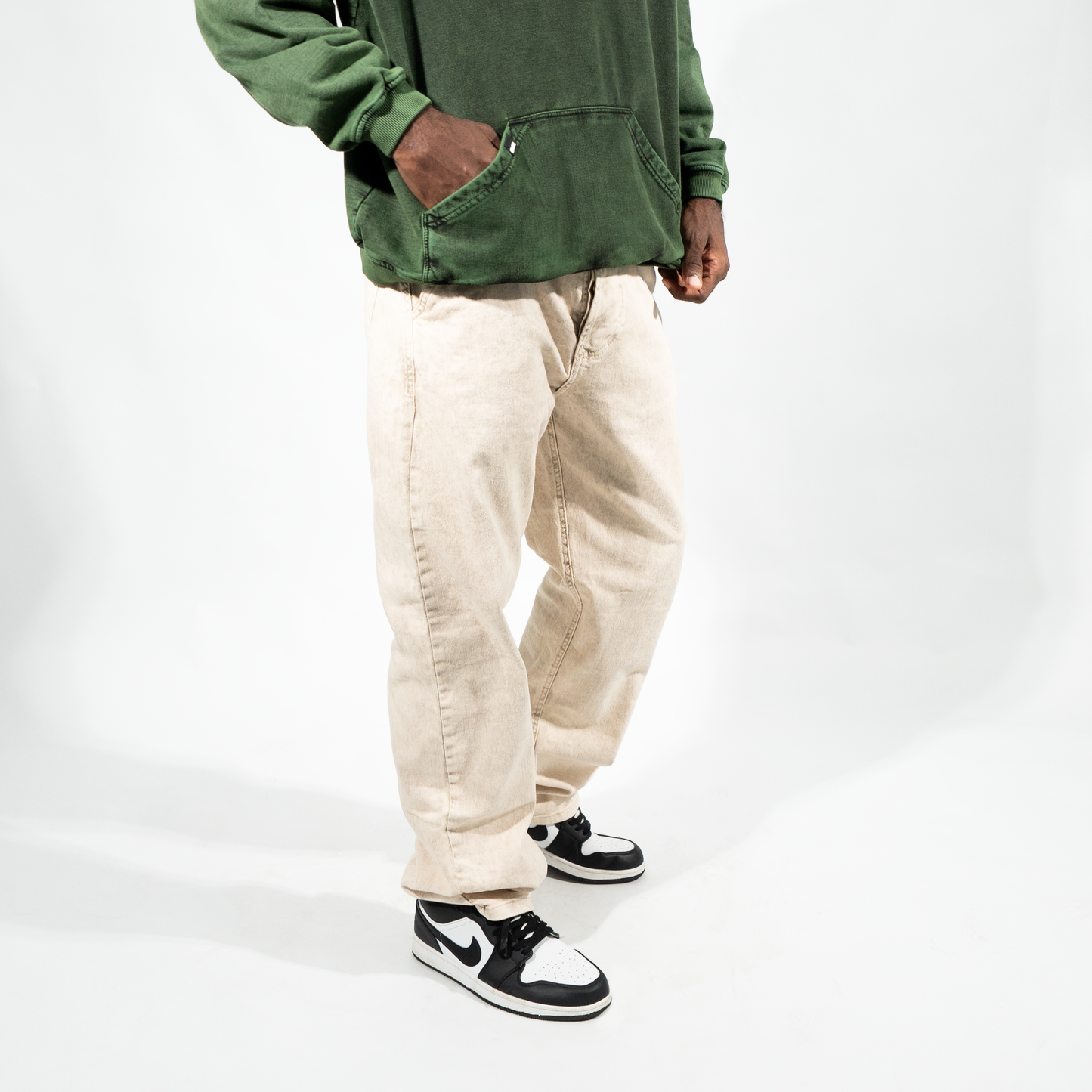 JEANS BAGGY BEIGE CLARO ACID WASH