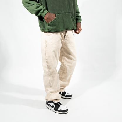 JEANS BAGGY BEIGE CLARO ACID WASH