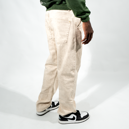 JEANS BAGGY BEIGE CLARO ACID WASH