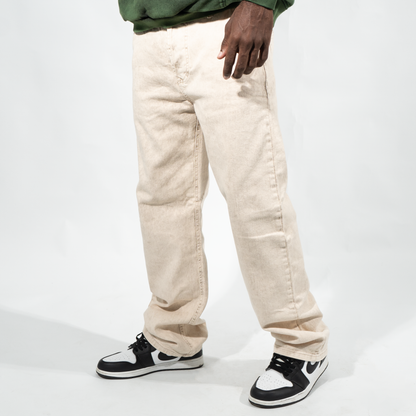 JEANS BAGGY BEIGE CLARO ACID WASH