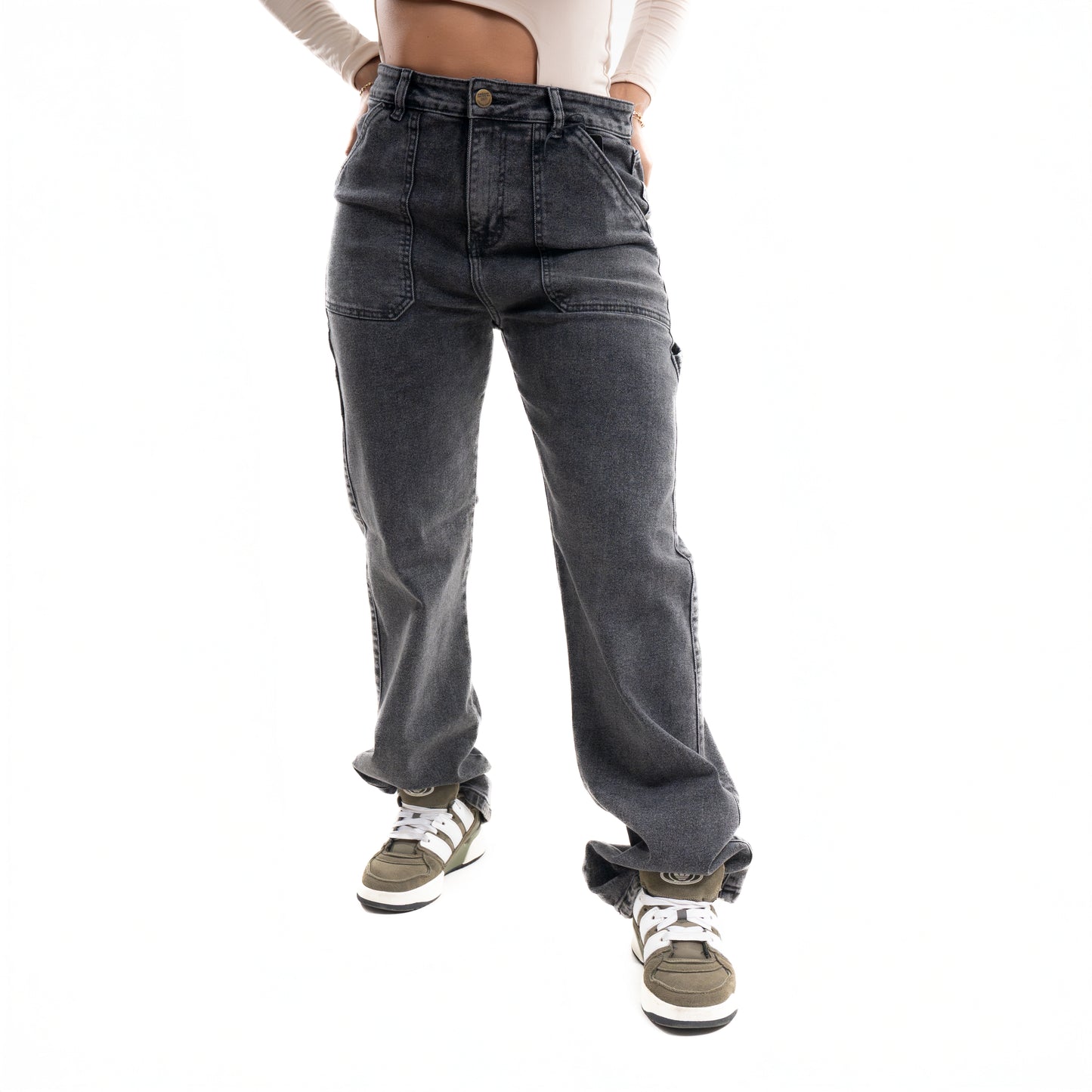 Jean dama CARPINTERO NEGRO WASH