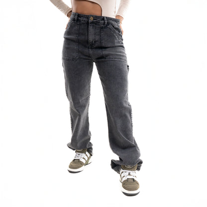 Jean dama CARPINTERO NEGRO WASH