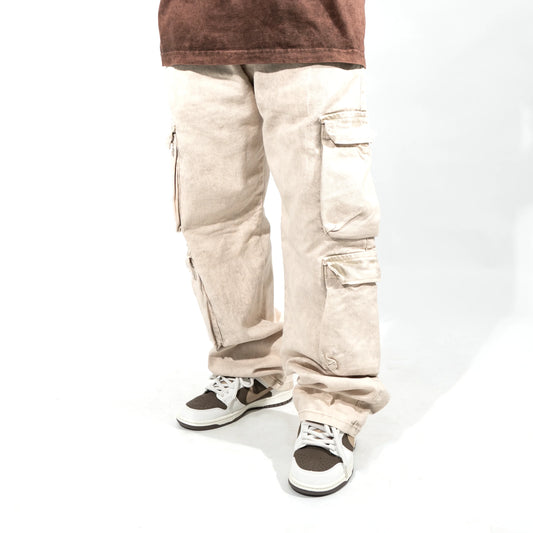 JEAN 4 BOLSILLOS BEIGE ACID WASH