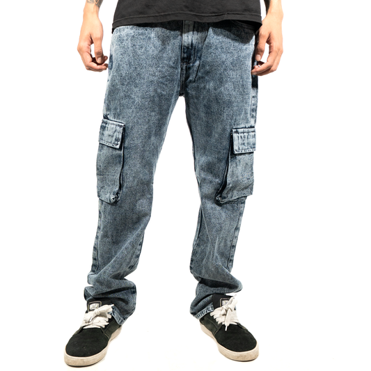 JEANS CARGO GRIS WASH