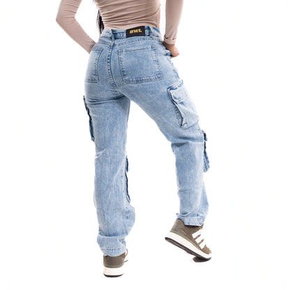 JEANS CARGO AZUL CLARO