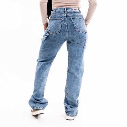 JEAN DAMA CARPINTERO AZUL OSCURO