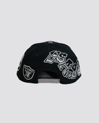 Gorra pergamino RAIDERS NEGRA trasera
