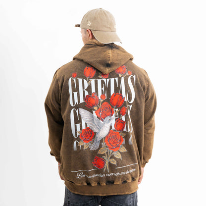 Hoodie  GRIETAS COBRE WASH