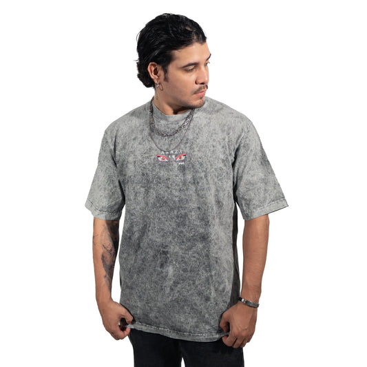 Camiseta AKAZA 2 GRIS ACID WASH