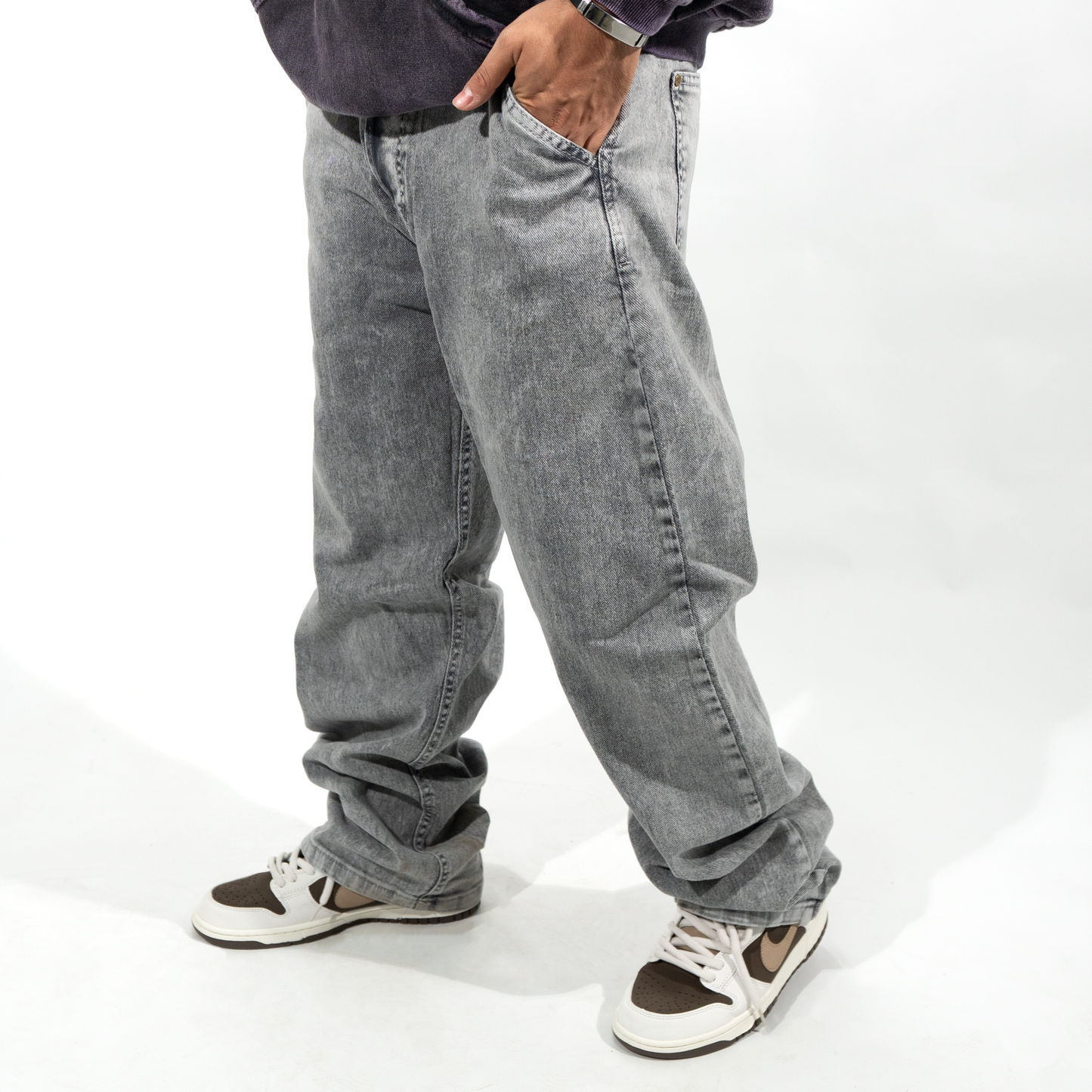 JEANS BAGGY GRIS PERLA