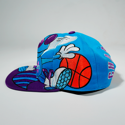 Gorra Logo Hornets plana  azul y morada